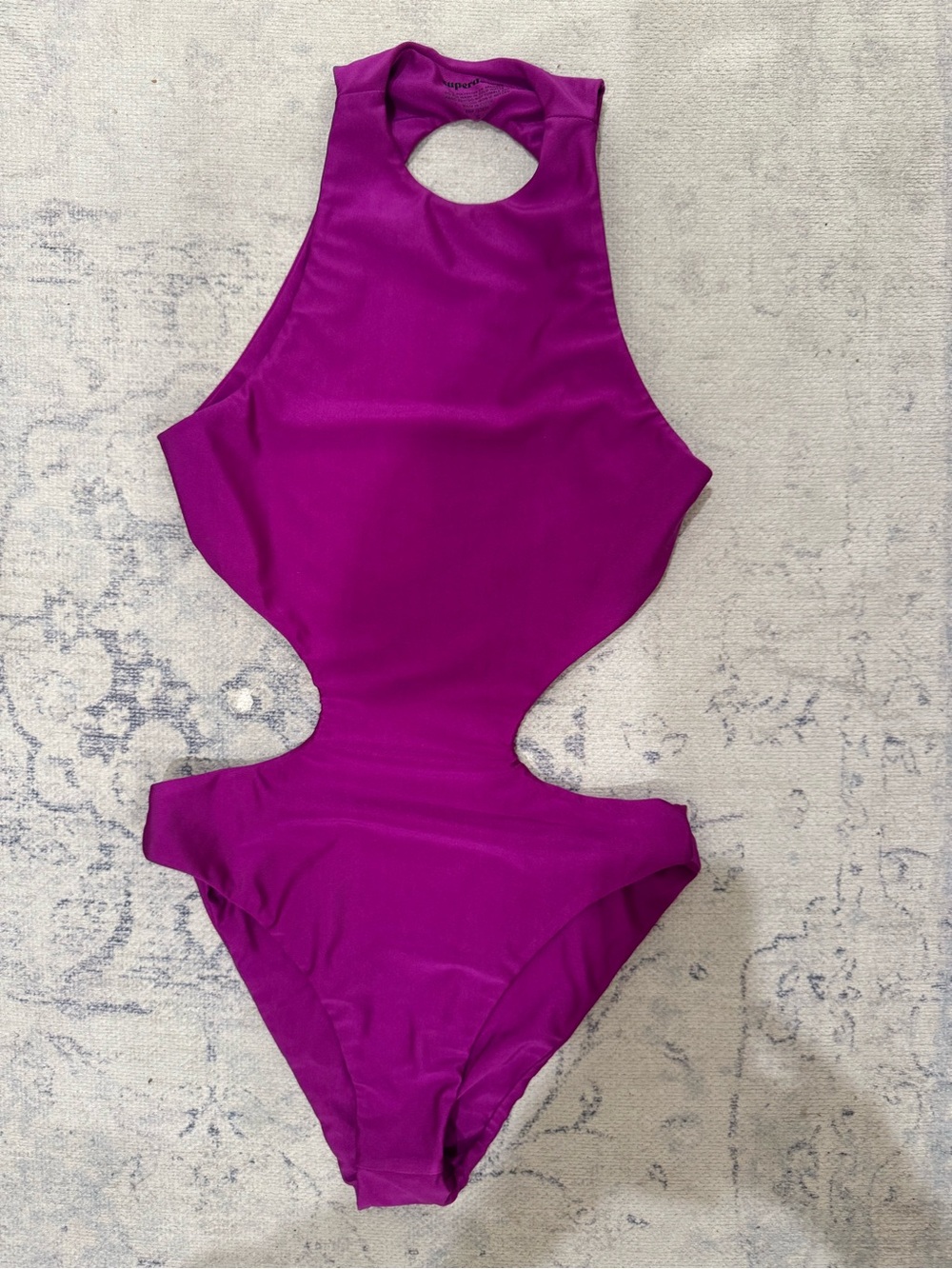 superdown Magenta High Neck Cutout One-Piece Swimsuit